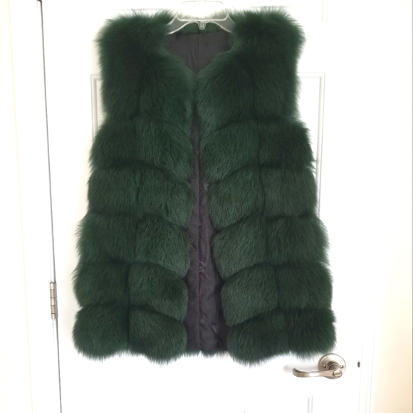 Fox Fur Vest Green - Picture 4 of 13